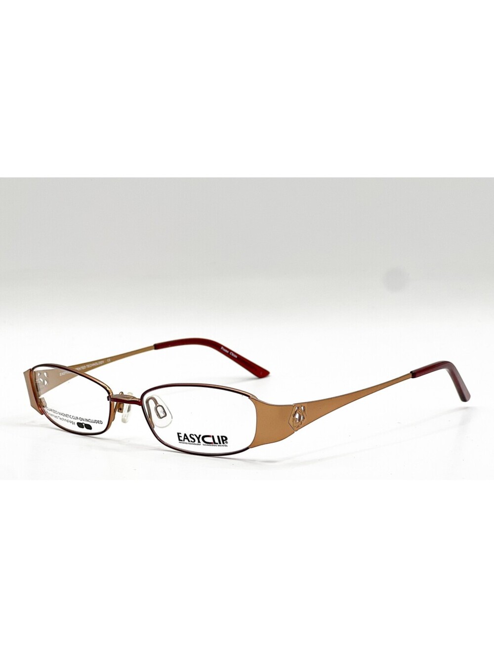 Easyclip Mod P6078 030 Red Authentic Eyeglasses 48-15-135